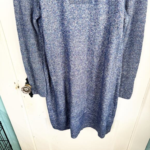 Talbots Zip Collar Sweater Dress Cotton Wool Blend Blue NEW Size Large L - Picture 7 of 10